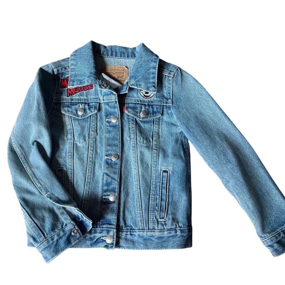 Kids/Youth Levi Disney Denim Jacket, Size 5-6, Small, Mickey Mouse, Cotton